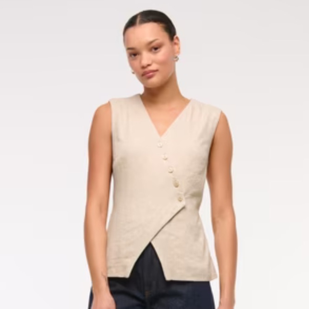 Abercrombie Asymmetrical Linen Vest